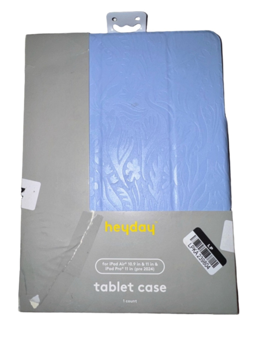 heyday Light Blue Embossed Folio Tablet Case